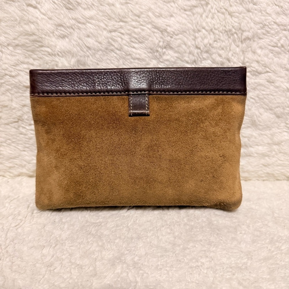 Loewe Tan and Brown Suede Cosmetic Bag - Picture 2 of 15
